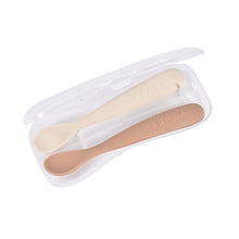 Load image into Gallery viewer, Beaba 1st Stage Silicone Spoons & Case 2 Pack - Praline/Clay