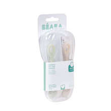 Load image into Gallery viewer, Beaba 2nd Stage Silicone Spoons & Case 2 Pack - Clay/Misty Green