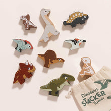 Load image into Gallery viewer, Le Toy Van Wooden Stacking Dinosaurs & Bag - Jurassic