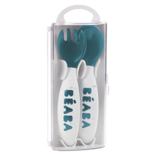 Load image into Gallery viewer, Beaba 2nd Stage Training Fork & Spoon with Case - Blue