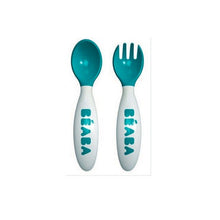 Load image into Gallery viewer, Beaba 2nd Stage Training Fork & Spoon with Case - Blue