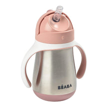 Load image into Gallery viewer, Beaba Stainless Steel Straw Cup 250ml - Vintage Pink