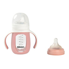Load image into Gallery viewer, Beaba Glass Bottle with Silicone Protective Sleeve 210ml - Pink
