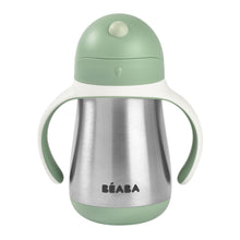 Load image into Gallery viewer, Beaba Stainless Steel Straw Cup 250ml - Sage Green