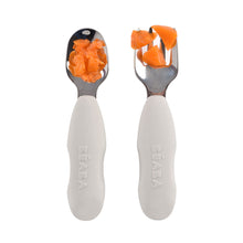 Load image into Gallery viewer, Beaba Fork &amp; Spoon Stainless Steel Pre-Cutlery - Velvet Grey
