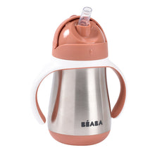 Load image into Gallery viewer, Beaba Stainless Steel Straw Cup 250ml - Terracotta
