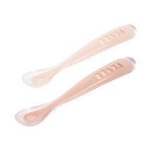 Load image into Gallery viewer, Beaba 1st Stage Silicone Spoons &amp; Case 2 Pack - Cotton Candy/Sorbet Duo
