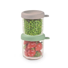 Load image into Gallery viewer, Beaba Glass Jars 250ml 2 Pack - Sage Green/Grey
