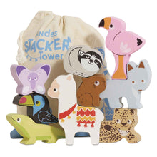 Load image into Gallery viewer, Le Toy Van Wooden Stacking Animals &amp; Bag - Andes
