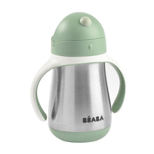 Load image into Gallery viewer, Beaba Stainless Steel Straw Cup 250ml - Sage Green
