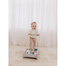 Load image into Gallery viewer, Bubble Wooden Baby Push Cart &amp; Walker with 45 Building Blocks
