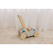 Load image into Gallery viewer, Bubble Wooden Baby Push Cart &amp; Walker with 45 Building Blocks
