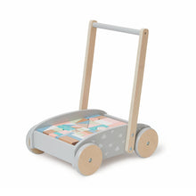 Load image into Gallery viewer, Bubble Wooden Baby Push Cart &amp; Walker with 45 Building Blocks
