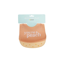 Load image into Gallery viewer, Pearhead Silicone Bib 2 Pack - You're a Peach
