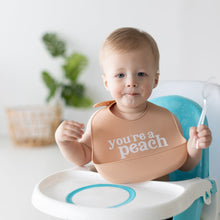 Load image into Gallery viewer, Pearhead Silicone Bib 2 Pack - You're a Peach
